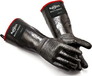 rapicca bbq gloves,14in 700℉ heat resistant for grill,smoker,cooking,pit,barbecue,textured palm handle greasy food on your fryer,grill,oven without slip,waterproof,oil resistant,very easy to clean(xl)