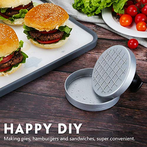 Bugucat Burger Press 50 Patty Papers Set - Non-Stick Hamburger Press Patty Maker Mold with Wax Patty Paper Sheets Meat Beef Pork Lamb Cheese Halal Nut Veg Veggie Burger Maker for BBQ Barbecue Grill