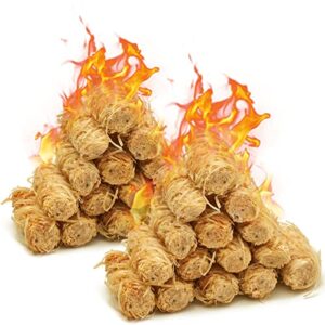 fire starter – natural pine fire starters for fireplace,campfires, wood & pellet stove, bbq, fire pit, chimney – quick natural firestarter（60 pack）