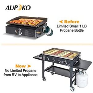 Aupoko Propane Elbow Adapter with Extension Hose, 12 FT Propane Quick Connect Propane Hose RV to Grill for Blackstone 17" and 22" Griddle, Quick Connect Hose for Rv Grill Camp Stove Portable Fire Pit