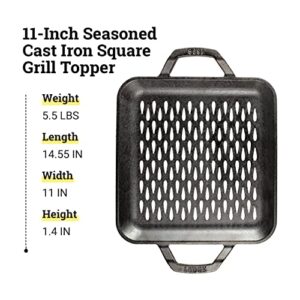 Lodge Cast Iron Chef Collection Square Grill Topper - 11 in