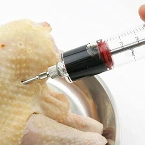 Lobonbo BBQ Meat Syringe Marinade Injector Metal Turkey Chicken Flavor Syringe Kitchen Cooking Syinge Accessories