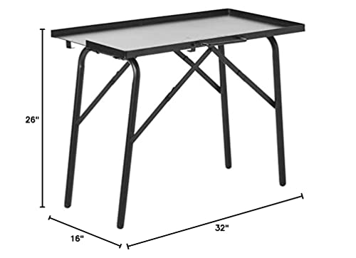 Lodge Steel Collapsible Outdoor Cooking Table, 16 Inch x 32 Inch x 26 Inch, Black