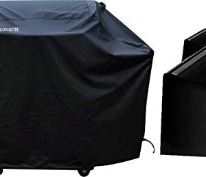 a1cover Grill Cover, Heavy Duty Waterproof Barbeque Grill Covers Fits Weber, Holland, Jenn Air, Brinkman, Char Broil, Medium 58" Included Grill Mat（Black