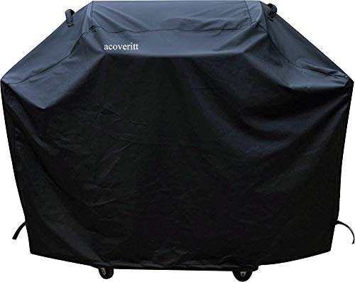 a1cover Grill Cover, Heavy Duty Waterproof Barbeque Grill Covers Fits Weber, Holland, Jenn Air, Brinkman, Char Broil, Medium 58" Included Grill Mat（Black