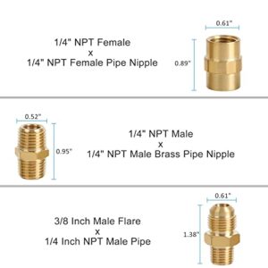 ATKKE RV Propane Quick Connect Fitting Adapter Valve, 1/4" Male NPT Full Flow Plug & 3/8" Male Flare Quick Kit for Low Pressure Gas Appliance Heater Grill Fire Pit and RV Quick Connect, 7pcs