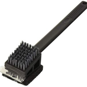 Charcoal Companion CC4151 Plastic 2-in-1 Safe Scrub Grill Brush/Long Handle, Black