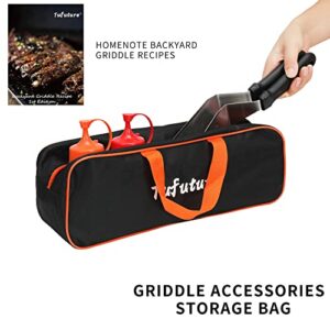 Griddle Accessories Kit,8 Pcs Flat Top Grill Accessories Set for Blackstone and Camp Chef,Multiple Size Spatula,Squeeze Bottle and Carry Bag Great for Outdoor BBQ and Camping