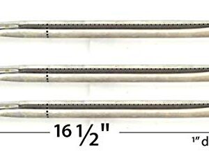 3 Pack Replacement Stainless Steel Burner for Brinkmann 810-7500-S, 810-7541-W, Pro Series 7341, Pro Series 7541; Bull Steer & Charmglow 810-6320-B, 810-6320-V, 810-7310-F, 810-7310-S Gas Models