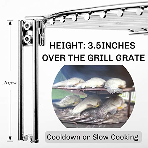 GriAddict Grill Expander Rack Stack Rack - Stainless Expansion Grilling Rack, Eggspander Large & X-Large Big Green Egg, Kamado Classic Accessories, Adds 60% More Extra Grilling Space