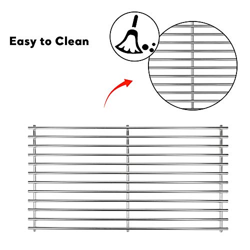 Uniflasy Cooking Grid Grates for Charbroil 463420508, 463420509, 463420511, 463436213, 463436214, 463436215, 463440109, 463441312, 463441514, Thermos 461442114, 16 7/8" Stainless Steel Grill Grates