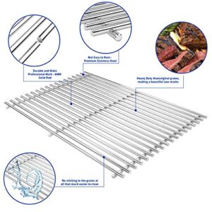 Uniflasy Cooking Grid Grates for Charbroil 463420508, 463420509, 463420511, 463436213, 463436214, 463436215, 463440109, 463441312, 463441514, Thermos 461442114, 16 7/8" Stainless Steel Grill Grates