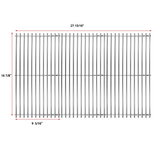 Uniflasy Cooking Grid Grates for Charbroil 463420508, 463420509, 463420511, 463436213, 463436214, 463436215, 463440109, 463441312, 463441514, Thermos 461442114, 16 7/8" Stainless Steel Grill Grates