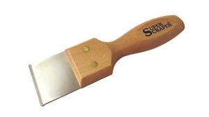 super scraper double edge solid carbide scraper 1/8″ thick by 2” wide by 1.75” long blade w/ solid wood handle overall length 7.75″ ss-2