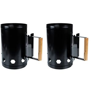 doitool 2pcs kindling grill bucket fireplace cubes chimney can trigger barbecue black and outdoor barrel for igniting burner fast briquettes lighter picnic lump cooking hardwood camping