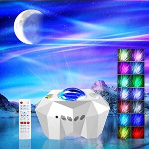 Northern Lights Aurora Projector, Star Projector for Bedroom ,Night Light Projector with Bluetooth Music Speaker & White Noise Galaxy Projector for Home Decor Gaming Room/Home Theater/Ceiling/Party 