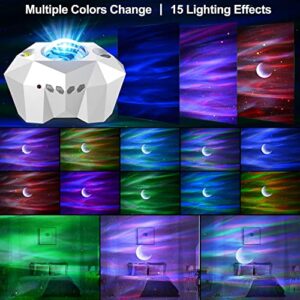 Northern Lights Aurora Projector, Star Projector for Bedroom ,Night Light Projector with Bluetooth Music Speaker & White Noise Galaxy Projector for Home Decor Gaming Room/Home Theater/Ceiling/Party 