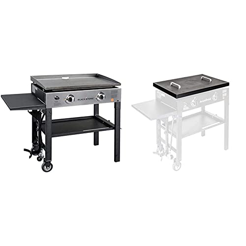 Blackstone Cooking Station, 28", Black & 5003 28”Outdoor Griddle Hard Top Lid Cover, 28''