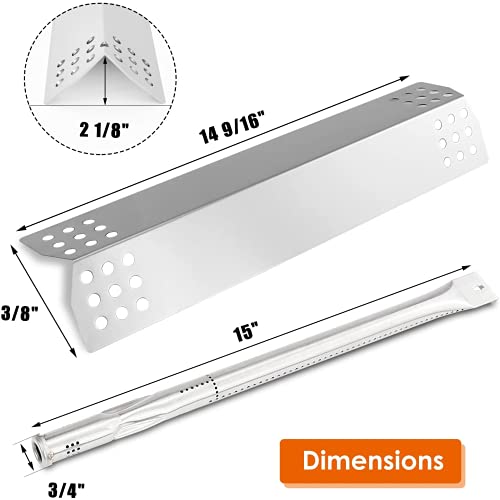 Uniflasy Replacement Parts for Nexgrill 720-0882A Evolution Infrared Plus 5 Burner Gas Grill Repair Part kit for Nexgrill 720-0896 720-0925 720-0896B 720-0896C Heat Plates, Burners Tubes, 5 Pack