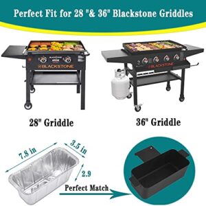 ZUOOBAR BBQ Foil Drip Pans Compatible with Blackstone 28 & 36 & 30 & 22 & 17 Inches Griddle, Heavy-Duty Aluminum BBQ Drip Pan Liners, Grill Grease Cup Liner Tray Blackstone Griddle Accessories