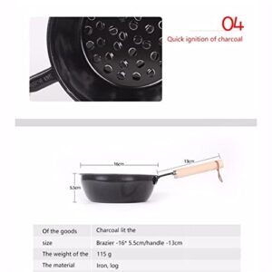 FEER Chimney Charcoal Starter Pot Barbeque BBQ Grill with Wood Handle Portable Charcoal Brazier