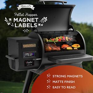 Meat Smoking Magnets - Meat Temparature Guide & Pellet Hopper Labels Make the Perfect Bundle for BBQ any day of the week.