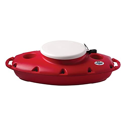 CreekKooler PuP Portable Floating Insulated 15 Quart Kayak Beverage Cooler, Red