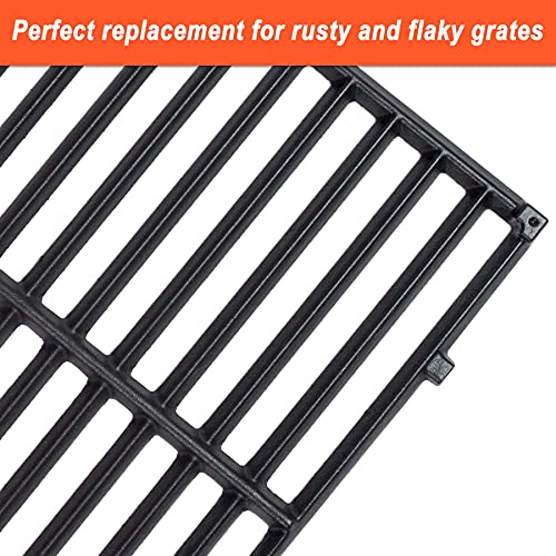 GASPRO 7637 Grill Grates Replacement for Weber Spirit 200 Series, Spirit E-210 S-210 (Front-Mounted Control), Heavy-Duty Cast Iron, 17.5 x 10.2 Inch, 2-Pack