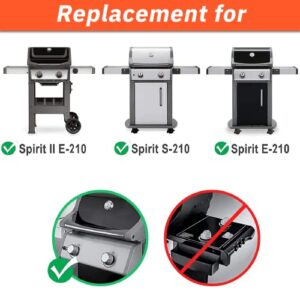 GASPRO 7637 Grill Grates Replacement for Weber Spirit 200 Series, Spirit E-210 S-210 (Front-Mounted Control), Heavy-Duty Cast Iron, 17.5 x 10.2 Inch, 2-Pack