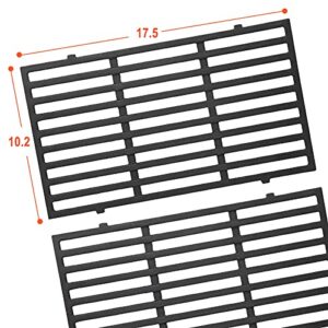 GASPRO 7637 Grill Grates Replacement for Weber Spirit 200 Series, Spirit E-210 S-210 (Front-Mounted Control), Heavy-Duty Cast Iron, 17.5 x 10.2 Inch, 2-Pack