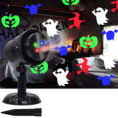 Twinkle Star Halloween Decorations Light Projector with 3 Switchable Lenses Elements Pattern Multicolor Moving Lights, LED Landscape Spotlight Indoor Outdoor Holiday Party All Saints Day Decoration