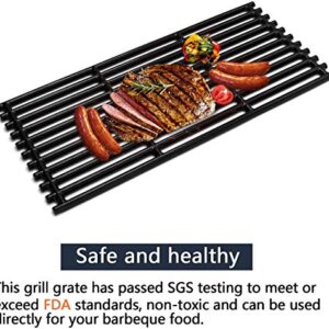 Hongso 18 1/4 inch Coated Cast Iron Grill Grates for Charbroil 463241013, 463241014, 466241013, 463243812, 466241014, 463270612, G526-0007-W1, Tru-Infrared 2 Burner Grills, PCB007