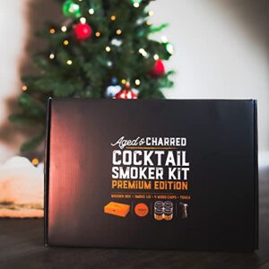 Cocktail Smoker Kit with Torch & Wood Chips for Whiskey & Bourbon (Premium Edition) + Wood Chips Variety Bundle