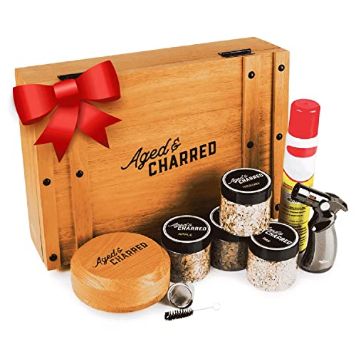 Cocktail Smoker Kit with Torch & Wood Chips for Whiskey & Bourbon (Premium Edition) + Wood Chips Variety Bundle