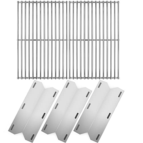 Hongso 19 1/4 inch SUS 304 Grill Grates and 17 3/4 Inch Heat Plates for Jenn-Air 720-0163 Nexgrill 720-0163 Gas Grills