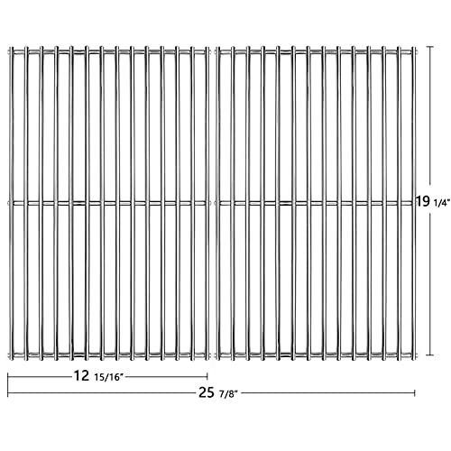 Hongso 19 1/4 inch SUS 304 Grill Grates and 17 3/4 Inch Heat Plates for Jenn-Air 720-0163 Nexgrill 720-0163 Gas Grills