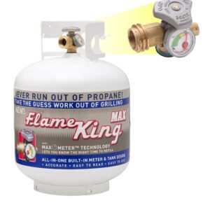 Flame King YSN230 20 Pound Steel Propane Tank Cylinder With Overflow Protection Device Valve and Built-in Gauge, Great For Grills And BBQs