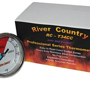 River Country 3" (RC-T34CC) Adjustable BBQ, Grill, Smoker Thermometer Temperature Gauge 50 to 550F