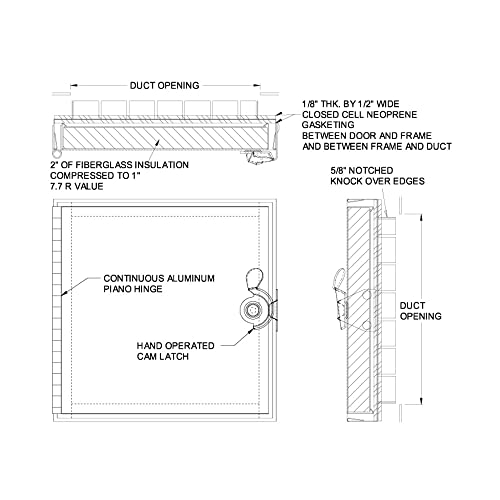 Duct Access Door Acudor HD-5070 14" x 14" Hinged