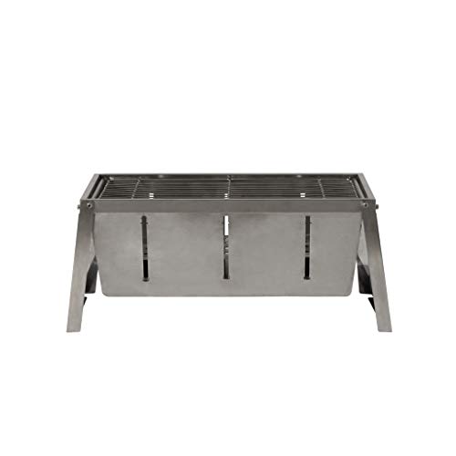 Fire Sense 63724 Stainless Steel Foldaway Charcoal Grill Heavy Duty Stainless Steel Construction For Outdoor Barbecues Camping Tailgating Traveling Charcoal Grate & Carry Bag Included