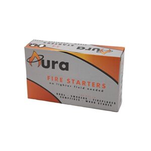aura bbq all natural charcoal barbeque fire starters, 24-count for big green egg, kamado joe, primo grill, vision grill, weber kettle, fireplaces, camp fires and more!