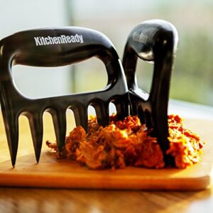 KitchenReady Pulled Pork Shredder Claws & BBQ Meat Forks - Paws for Pulling Brisket from Grill Smoker or Slow Cooker - Shredding Handling & Carving