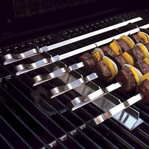 Mtoye Steven Raichlen Best of Barbecue SR8816 Stainless Steel Kabob Rack Set with Six 17” Skewers