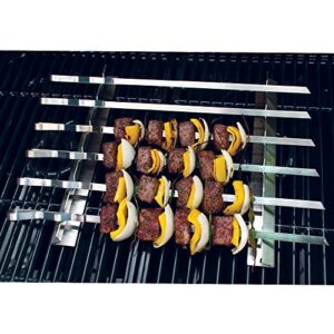 Mtoye Steven Raichlen Best of Barbecue SR8816 Stainless Steel Kabob Rack Set with Six 17” Skewers
