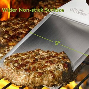 HULISEN Stainless Steel 5.5 inch Square Burger Press + 6x5 inch Large Stainless Steel Spatula