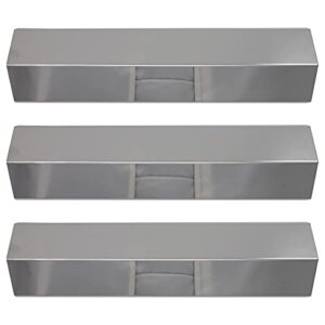 3-Pack BBQ Grill Heat Shield Plate Tent Replacement Parts for Brinkmann 810-9419-1 - Compatible Barbeque Stainless Steel Flame Tamer, Guard, Deflector, Flavorizer Bar, Vaporizer Bar, Burner Cover 15"