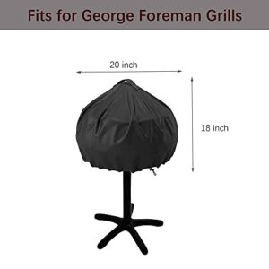 Grill Cover for George Foreman, TwoPone Electric BBQ Grill Cover Round Grill Cover, Indoor Outdoor Waterproof, 20x18 Inch