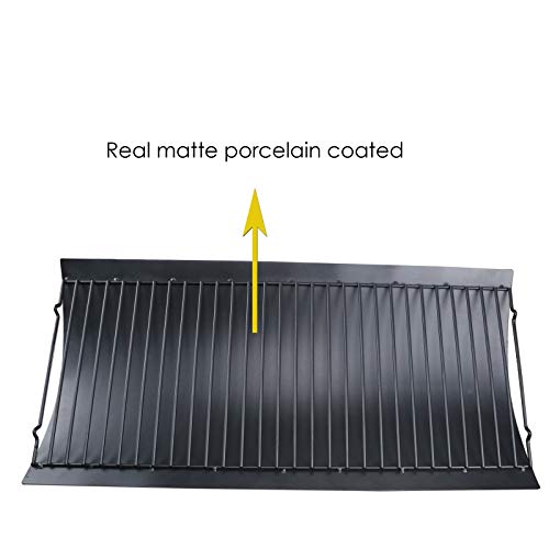 Uniflasy 27 Inches Ash Pan/Drip Pan for Chargriller 1224, 1324, 2121, 2222, 2727, 2828, 2929 Charcoal Grills, Charbroil 17302056 Grill Grates Replacement Part with 2pcs Fire Grate Hanger