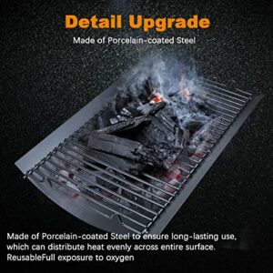 Uniflasy 27 Inches Ash Pan/Drip Pan for Chargriller 1224, 1324, 2121, 2222, 2727, 2828, 2929 Charcoal Grills, Charbroil 17302056 Grill Grates Replacement Part with 2pcs Fire Grate Hanger