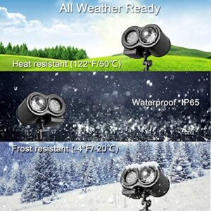 Christmas Projector Lights Remote Control 2-in-1 Moving Patterns with Ocean Wave LED Landscape Lights Waterproof Outdoor Indoor Xmas Theme Party Yard Garden Decorations 18 Slides 10 Color